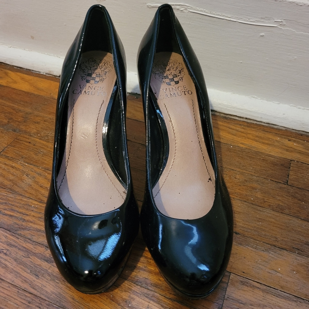 Vince Camuto Pump Women's Black Patent Leather Slip On Stiletto Heels - Picture 3 of 13